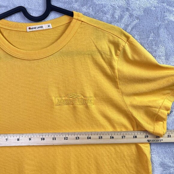 Marine Layer Yellow T-Shirt Nature Valley Women's Medium Short Sleeve Stretch - Picture 6 of 13